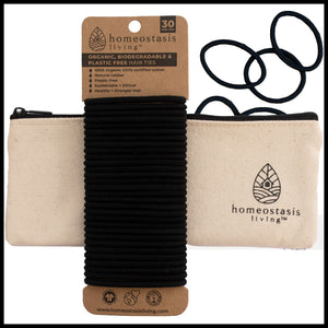 Biodegradable + Organic Hair Ties (Black | 30 pack)